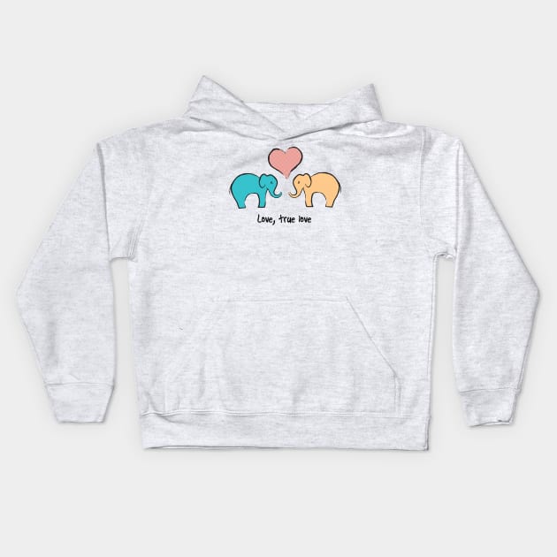 Elephants in love Kids Hoodie by candhdesigns